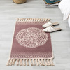 Retro ethnic Scandinavian sofa for bed, coffee table, carpet, ethnic style, cotton and linen