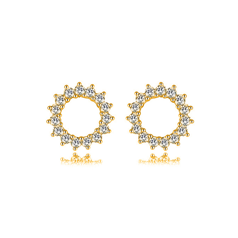 1 Paire Vêtement De Rue Star Lune Incruster Argent Sterling Le Cuivre Zircon Boucles D'oreilles display picture 4