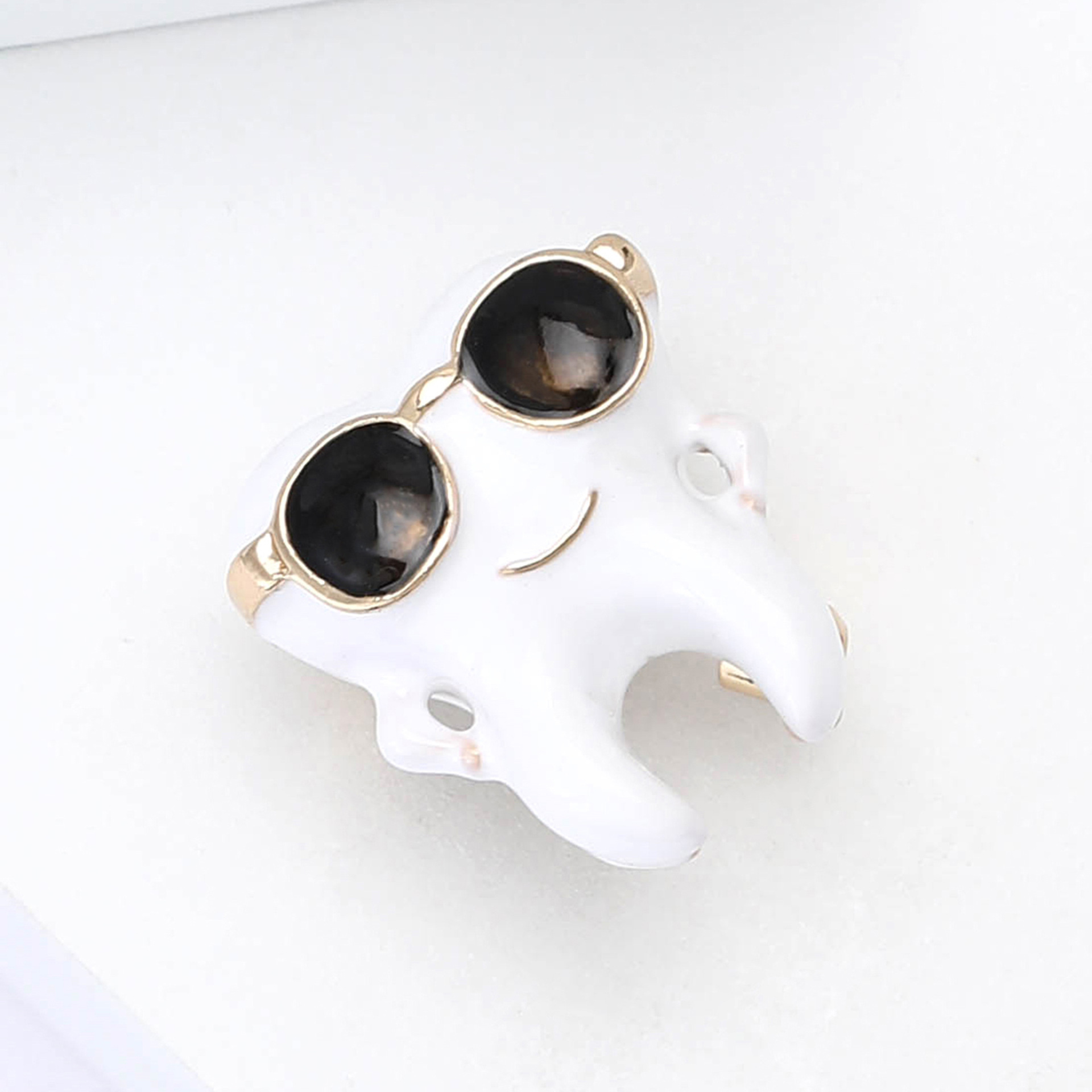 New Creative Alloy Enamel Sunglasses Teeth Brooch Personalized All-match Men's and Women's Clothing Corsage Jewelry Pin