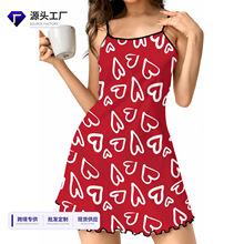 跨境欧美temu外贸2026年夏季牛奶丝吊带睡衣女家居服工厂直销批发