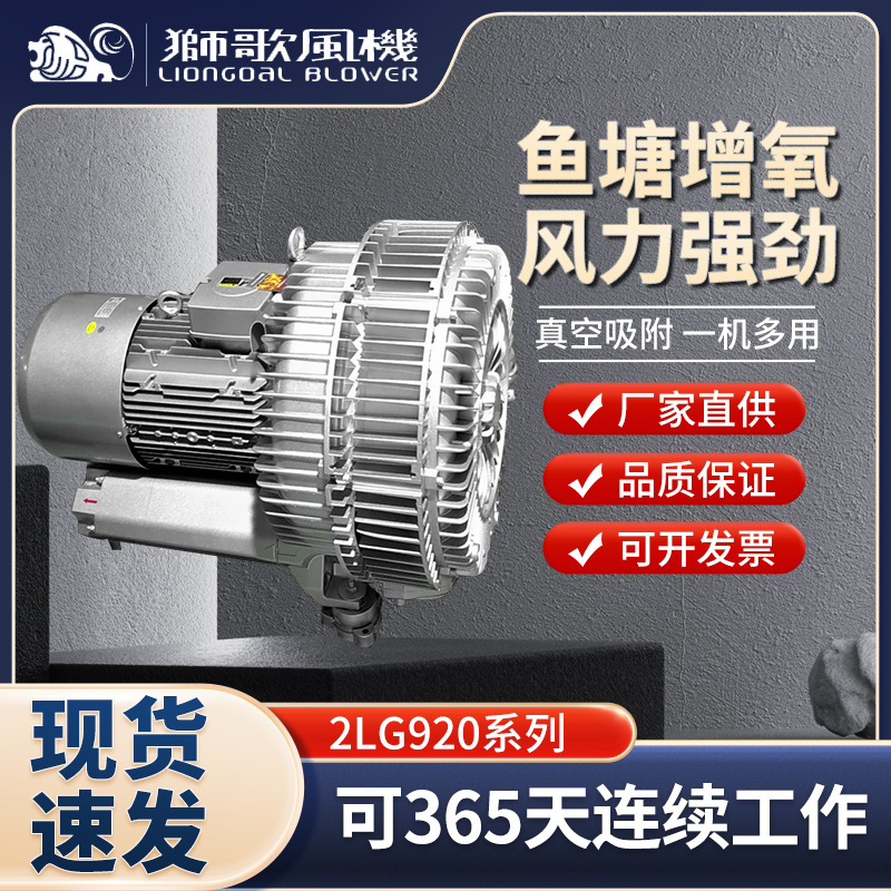 大功率高压风机双叶轮增氧漩涡鼓风机双段大风量气泵狮歌2LG920