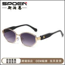 时尚金属切边开车墨镜女潮流百搭防紫外线太阳镜欧美个性遮阳墨镜