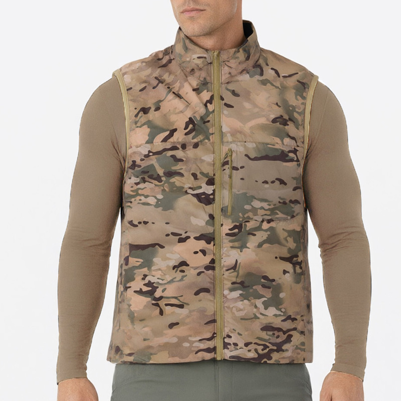 Winter Outdoor Cotton-Padded Solid Color Vest with Middle Layer Winter Outdoor Cotton-Padded Solid Color Vest with Middle Layer