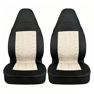 Universal seat cover, seat cover, exclusively for cross-border - high-back-tire-pattern-beige-4-piece-set-30206
