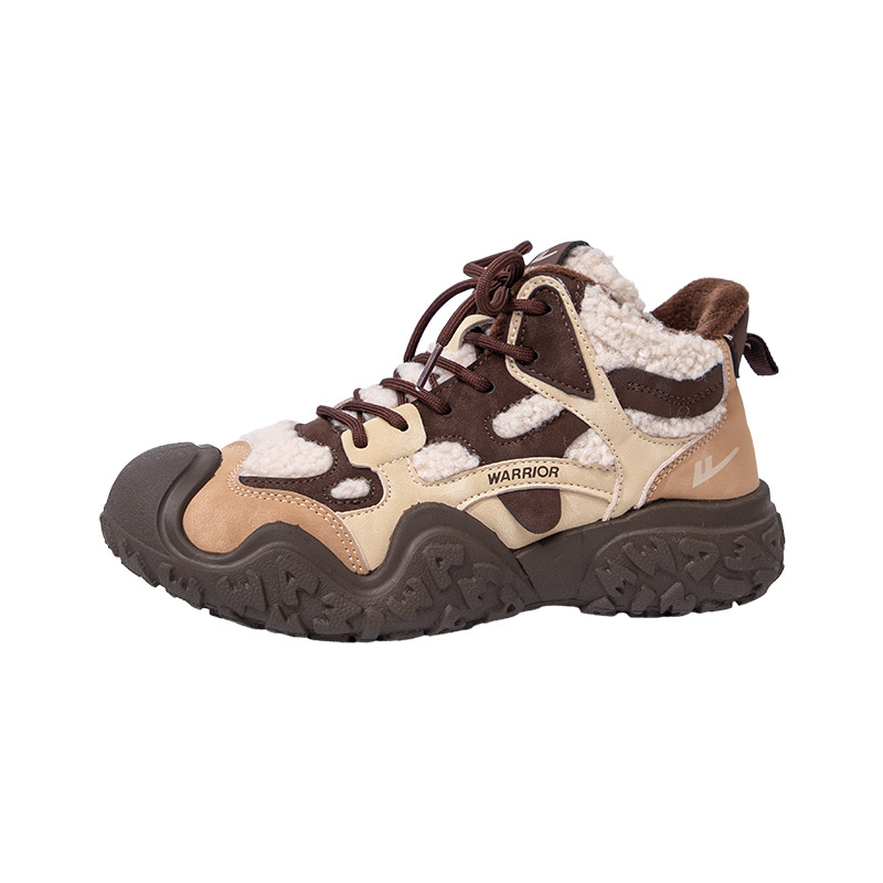 Huili High-end moda zapatos de mujer cordones de terciopelo zapatos de algodón cómodos zapatos de mujer retro versátiles zapatos cálidos