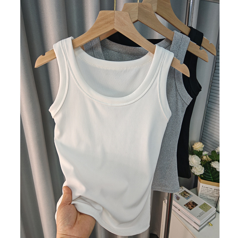 Thread Sleeveless T-shirt Spring Summer Autumn New Top Women Comfortable Vest Sling Casual Sports Base Shirt
