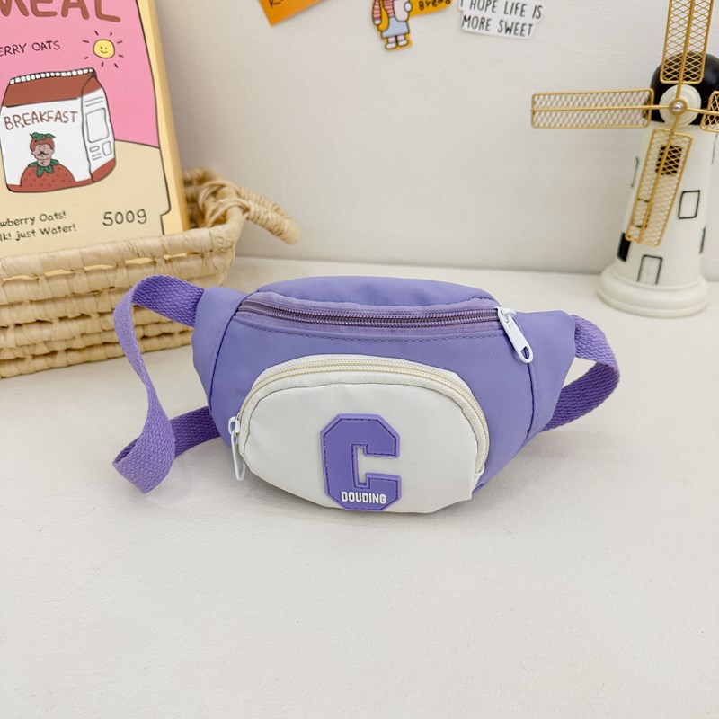 Bolso de pecho coreano para niños y niñas, bolso de moda para niños de color contrastante, 2024 nuevo comercio exterior letras extranjeras bolso de mochila para niños