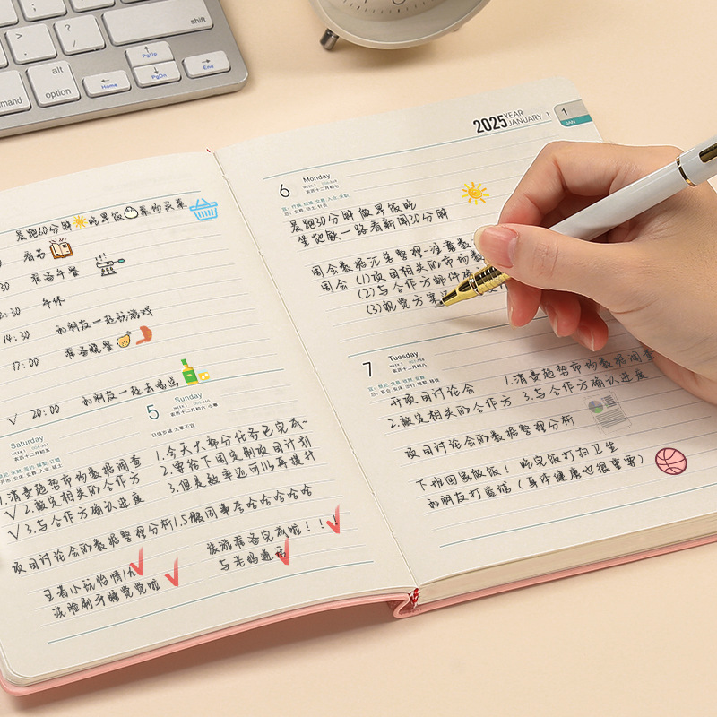 2025 일정장 365일 주간 계획장 업무노트 시간관리 효율성 매뉴얼 캘린더 노트패드