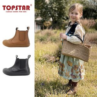 TS genuine goods Children Winter Chelsea Ankle Boots Boys fleece-lined Leather Boots Girls Martins Boots Baby Two Cotton Boots 1323