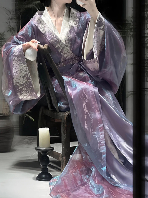 紫色战国袍汉服女款成人直裾大袖衫襦裙古风女装2025新款仙气古装|undefined