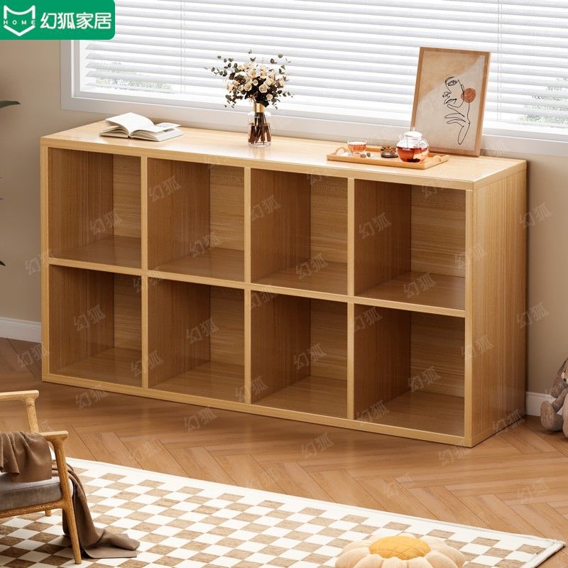 Short bookshelf floor standing bookcase home living room display rack small storage cabinet storage cabinet multi-layer student grid cabinet