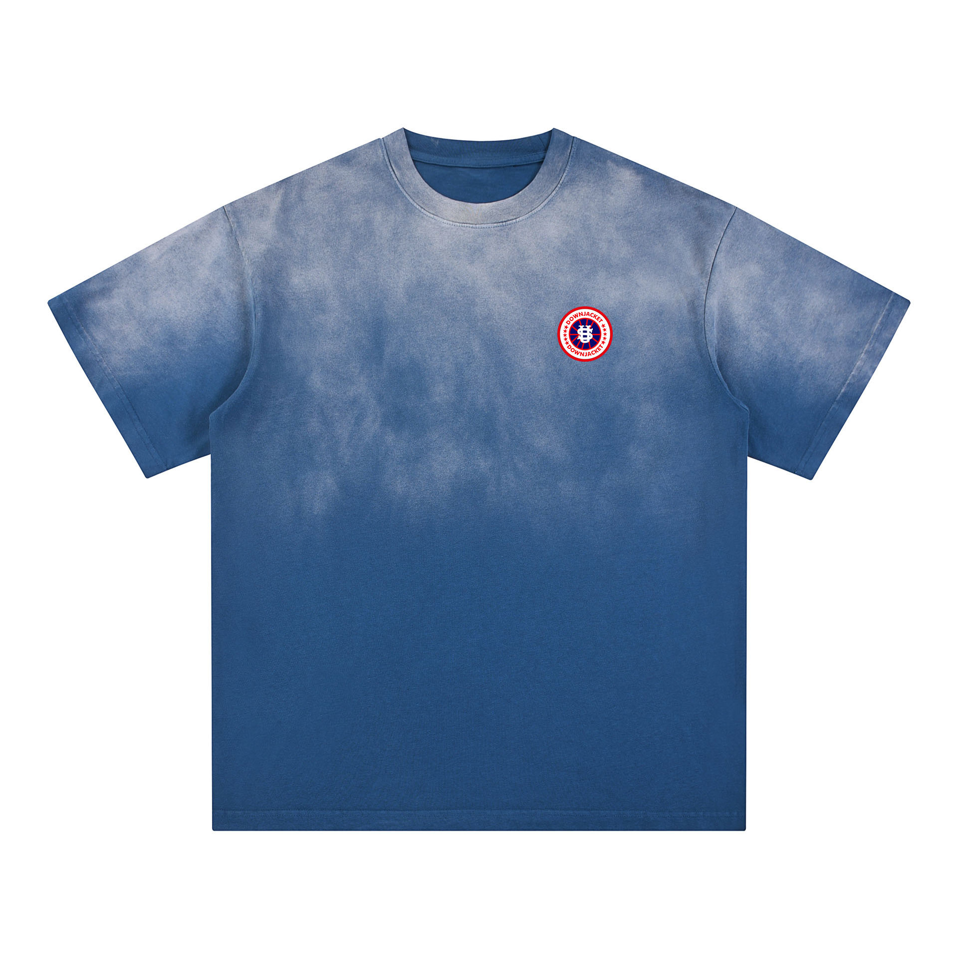 Herren-T-Shirt aus 250 g schwerer, reiner Baumwolle (NNV), Rundhalsausschnitt, Kurzarm, lockere Passform, Farbverlauf, US-Kartendruck_voghion.com