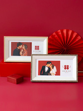 放結婚登記照周年紀念大相框6寸diy作洗照片做成擺台相片打印