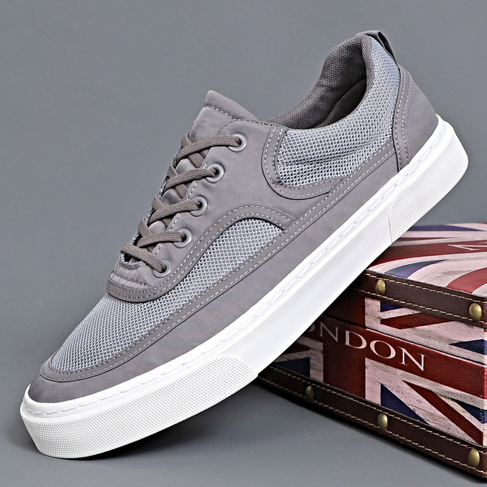 Men's Shoes 2024 Spring New Fashionable Shoes Korean Style Mesh Breathable Canvas Shoes Low Top Slip-on Cloth Shoes Men's Sneakers