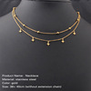 素琦 Crystal stainless steel, golden zirconium, pendant, necklace, European style