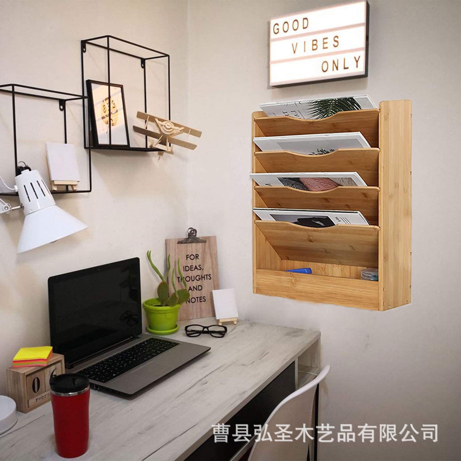 Soporte de almacenamiento multicapa de madera de Amazon Soporte de archivo de revista de oficina de la escuela Estantería de lectura del aula