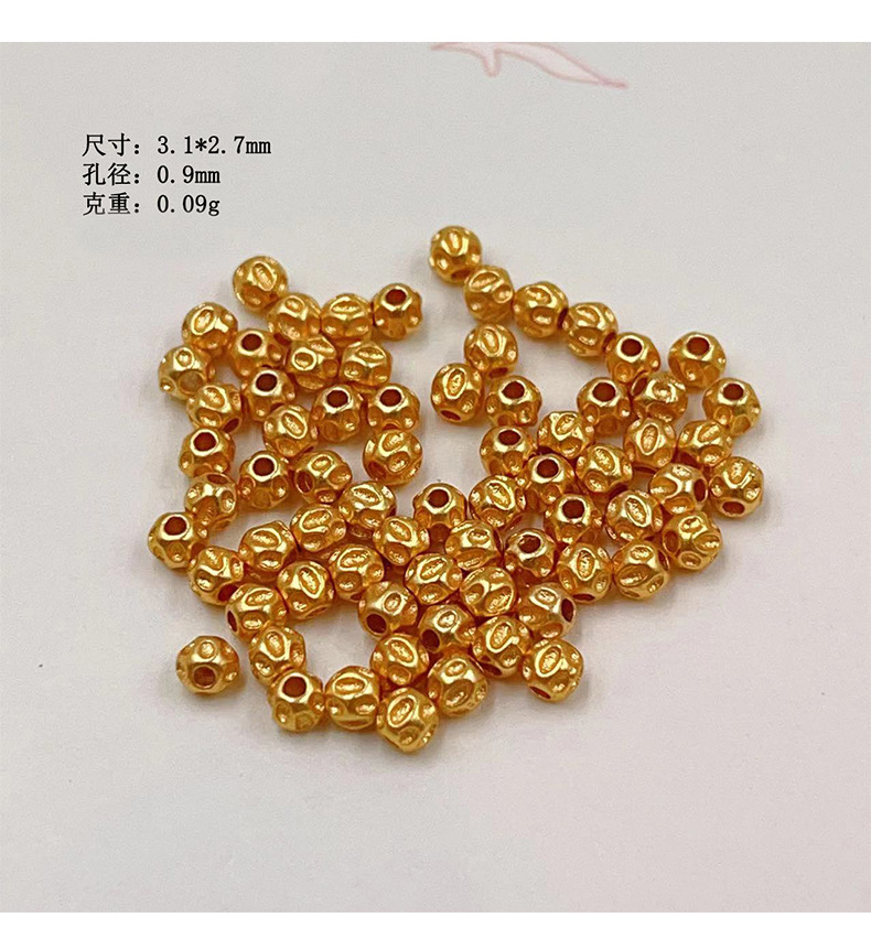 Weighed by the Gram, S925 Silver Gold-Plated Bracelet Necklace Charms DIY Handmade Spacer Beads Semi-Finished DIY Bead Accessories Wholesale