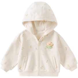 儿童2025秋季新款碎花外套女童连帽开衫女宝洋气针织上衣图片颜色