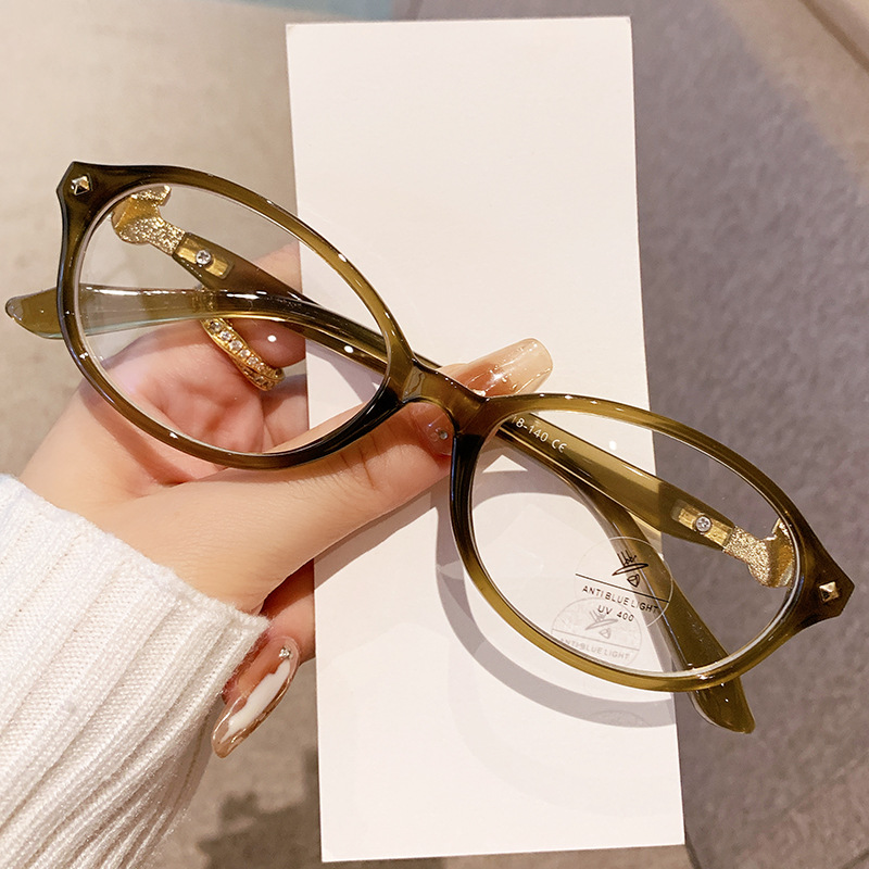 新款西太后小框眼镜土星书呆子眼镜框女纯欲风复古猫眼防蓝光眼镜