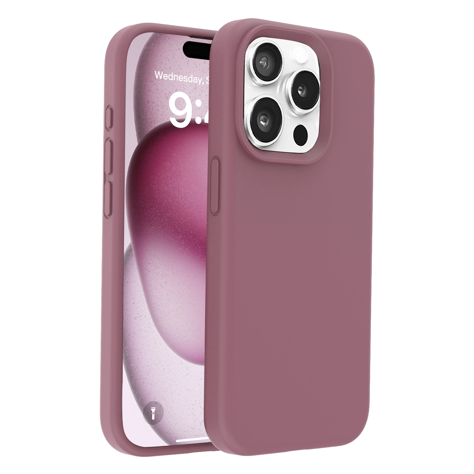 Silicone phone case (Apple) iPhone 14 series, liquid silicone + PC + microfiber, slim fit