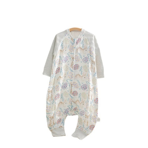 Four-layer and six-layer bamboo cotton gauze baby sleeping bag with split legs for summer, spring and autumn baby all-in-one anti-kick quilt children's sleeping bag