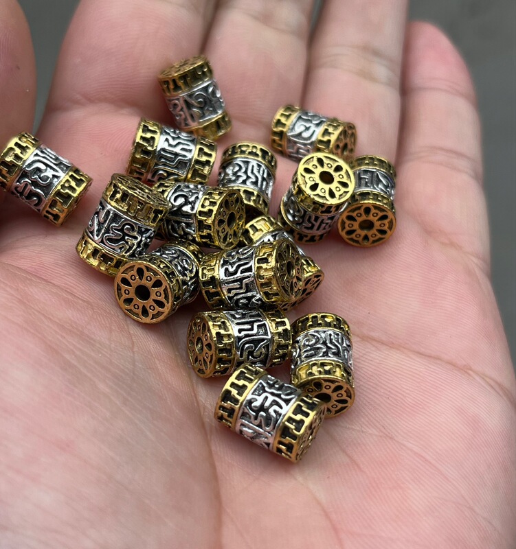 チベット白銅花びらビーズ手作り diy ビーズブレスレットトップビーズネックレスペンダントアクセサリー|undefined