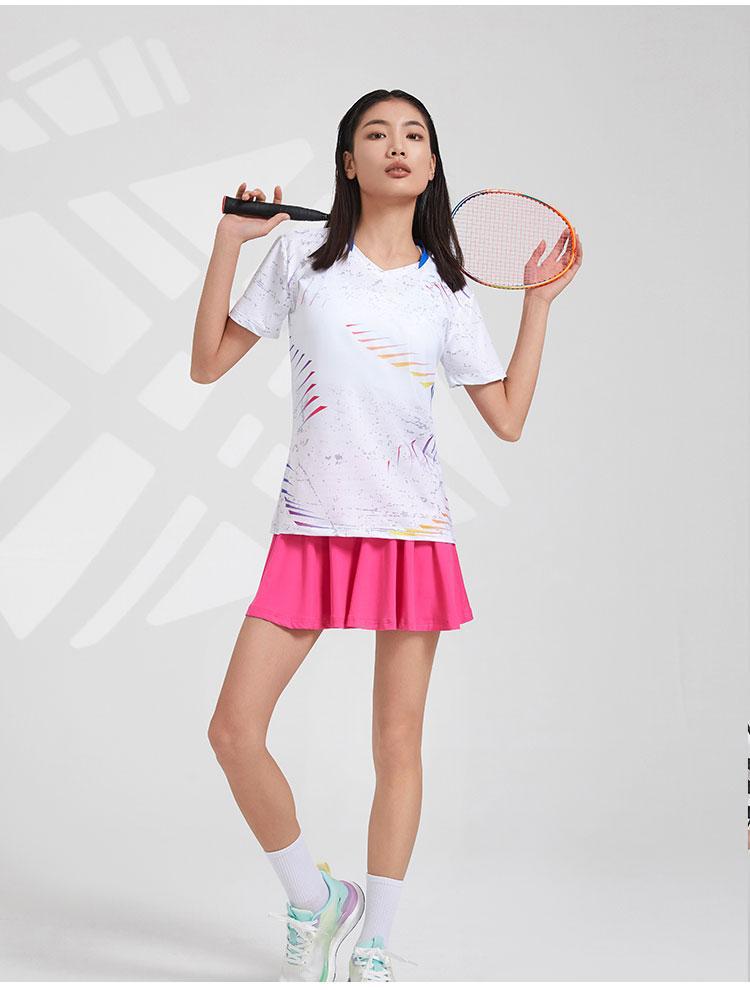 Traje de bádminton con sensación de hielo de secado rápido para hombres y mujeres, juego de ensayo de tenis transpirable, uniforme del equipo, bordado imprimible 7905