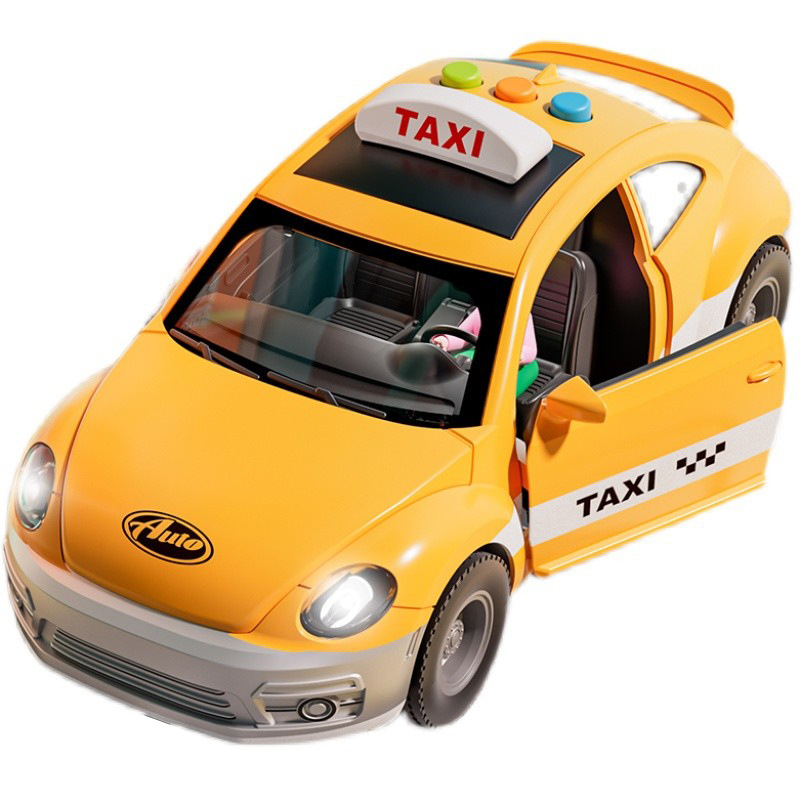 Juguetes de taxi grandes niños niños taxi bebé modelo de simulación de automóvil inercial nuevo puzzle 3 años 4