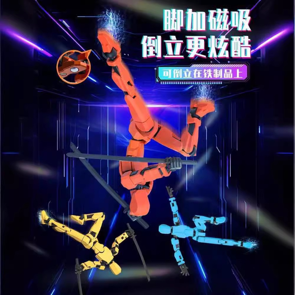 Muñecas móviles multiarticuladas impresión 3D dummy Lucky 13 13 atracción magnética robot rabanos juguetes para niños