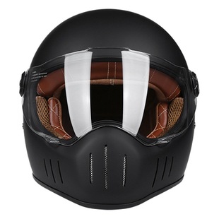 Retro Electric Bicycle Bicycle Helmet Men's Full-Face Retro Cruise Rider Riding Helmet Full-Coverage Helmet