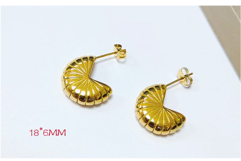 Fashion Geometric Titanium Steel Gold Plated Earrings 1 Pair display picture 3
