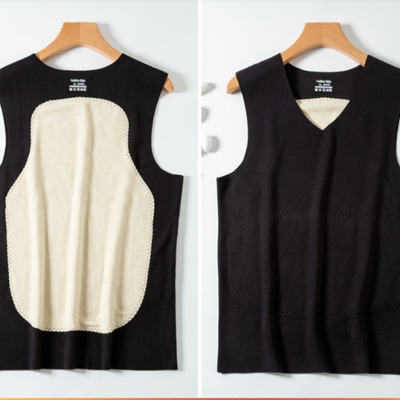 Parche sin costuras de otoño e invierno para hombre Chaleco cálido de otoño e invierno para mujer Protección del vientre engrosada sin mangas de fondo Slim Fit Top forrado de vellón
