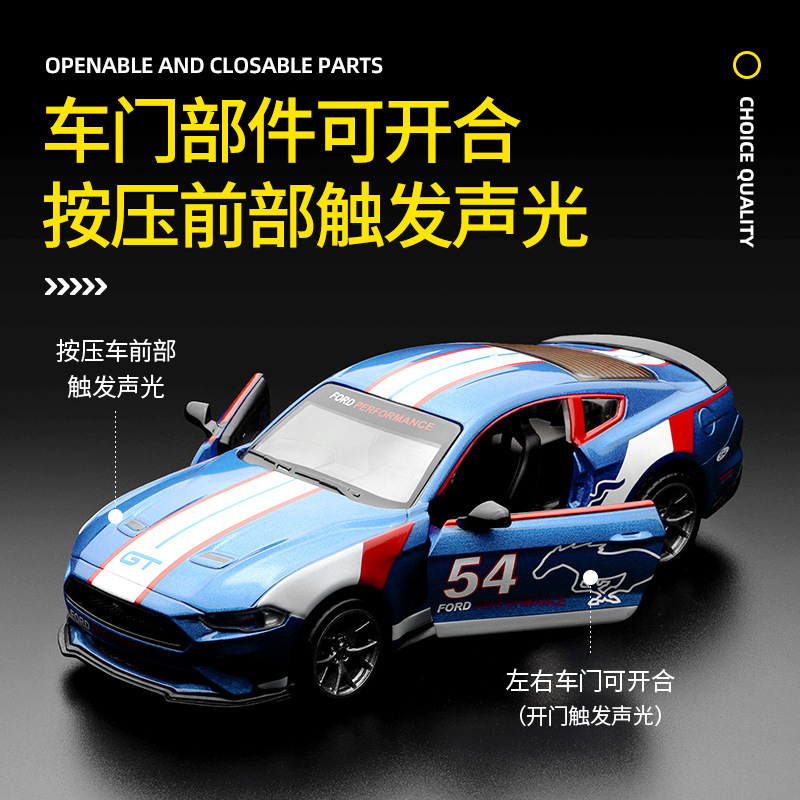 Modelo de Auto Deportivo Ford Mustang GT Escala 1:34 de Aleación con Retroceso para Colección