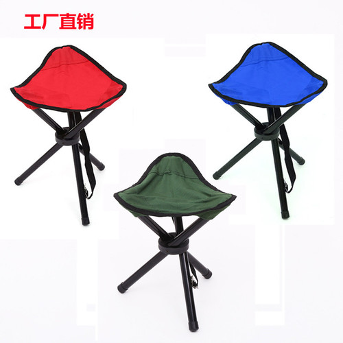 Cross-border outdoor fishing portable triangle stool camping folding chair small bench Mazar steel pipe triangle stool