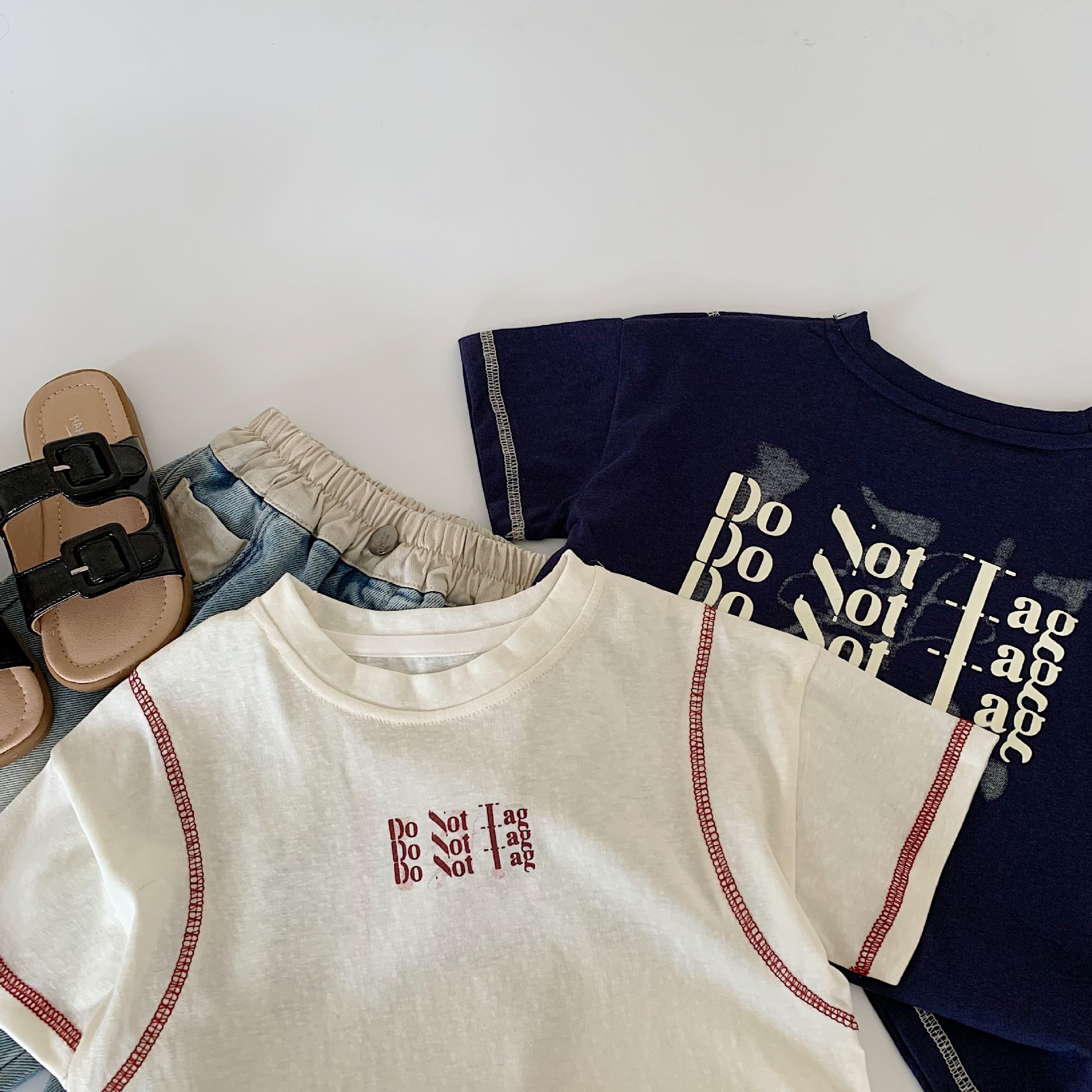 Camiseta de manga corta de verano para niños Maibao 2025 nuevo estilo coreano para niños y niñas tops de verano de estilo occidental suelto ropa para niños marea a