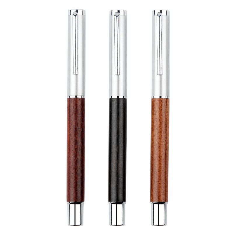 Wholesale high-end solid wood signature pen vintage business gift gift box metal suit Wood neutral bead pen office