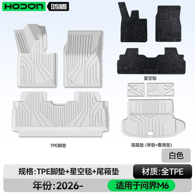 Modelə uyğun ayaqaltı – Car Interior Modification Accessories Trunk - 212t01-wenjie-m6-26-models-package-model-white-tpe-black-starry-sky-blanket-trunk-single-cushion-back-cushion