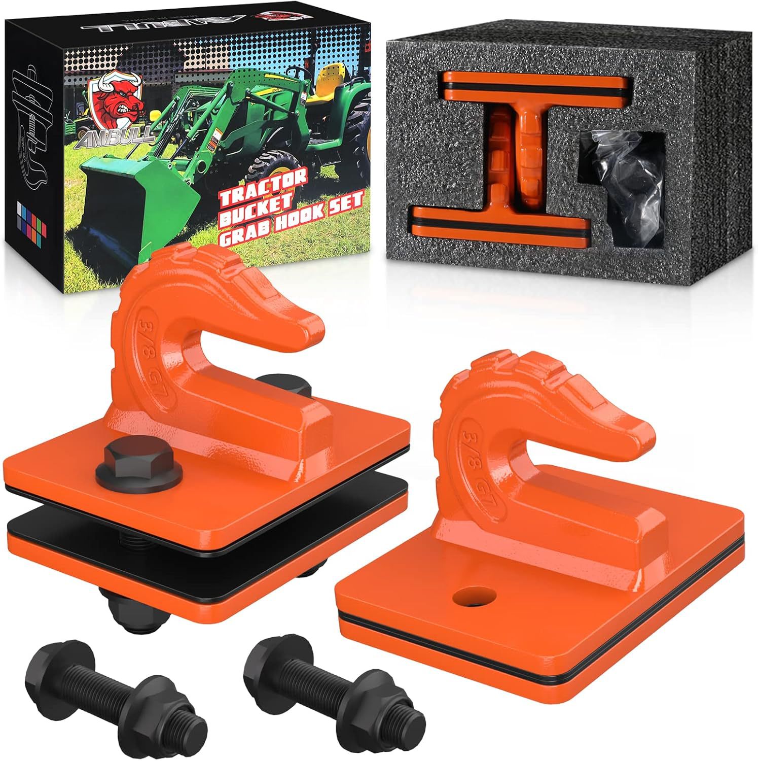 Upgrade 3/8" Tractor Bucket Grab Hook Grade 70 Forged Steel