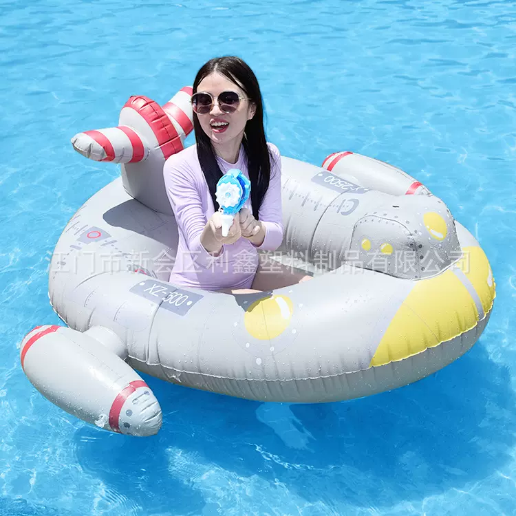 定制充气浮排儿童坐骑吊床潜艇冲浪板水枪款游泳圈浮床可充气