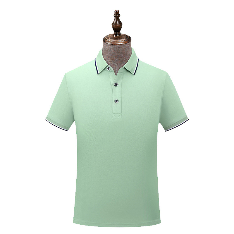 200g 40 unids sensación fresca transpirable no deformación verano solapa manga corta de hielo seda Polo camiseta herramientas impresión personalizada