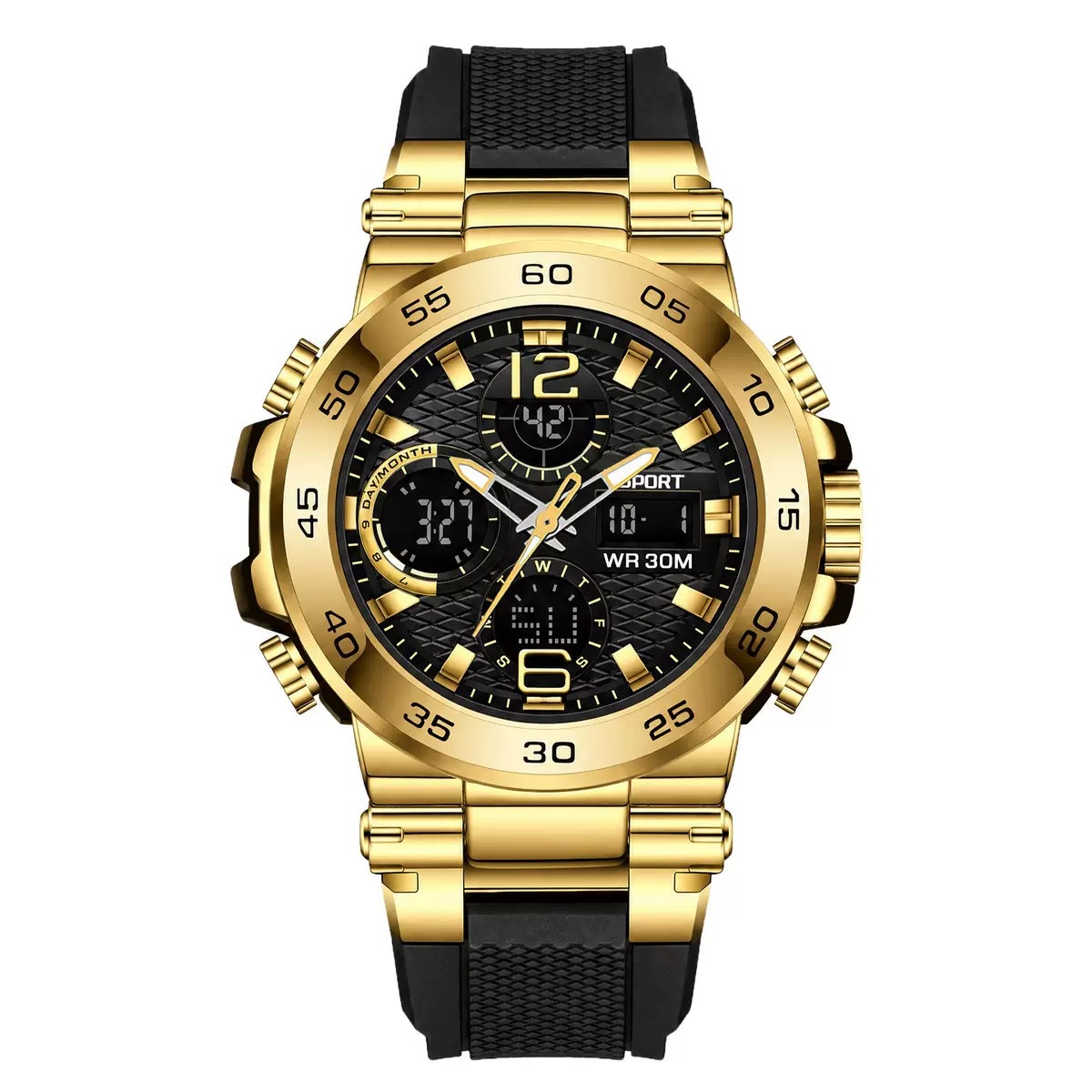 Gold shell black belt