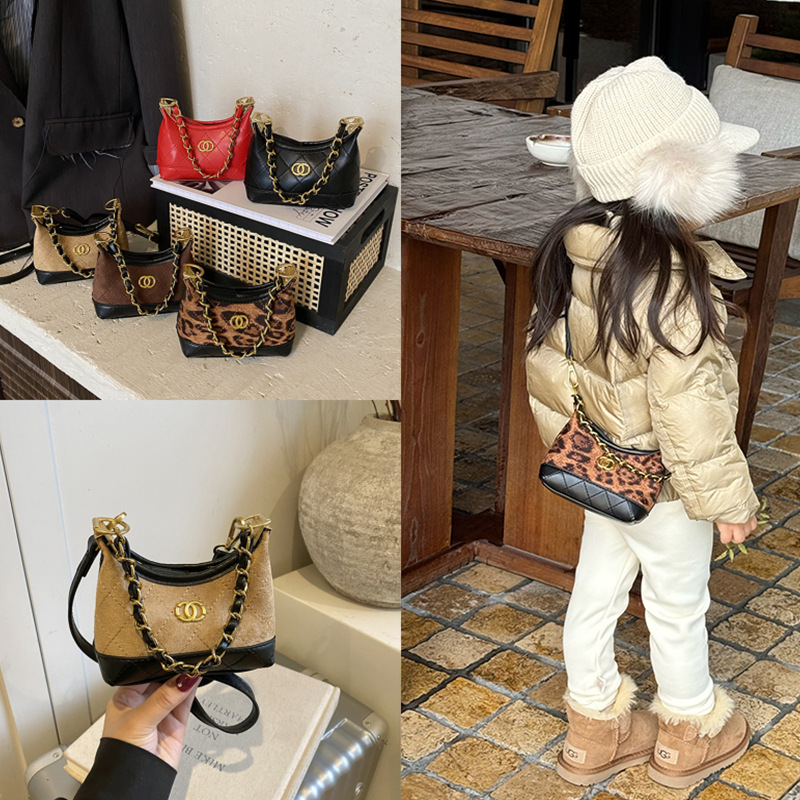 2025 New Niche Design Single Shoulder Crossbody Bag High-End Chain Bag Children's Trendy Bucket Bag Small Bag
