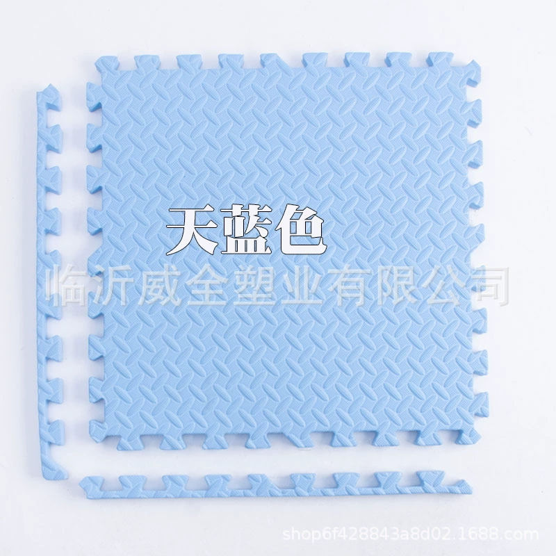 Thickened foam interlocking floor mat for crawling and playtime; soft, non-slip leaf-pattern tiles