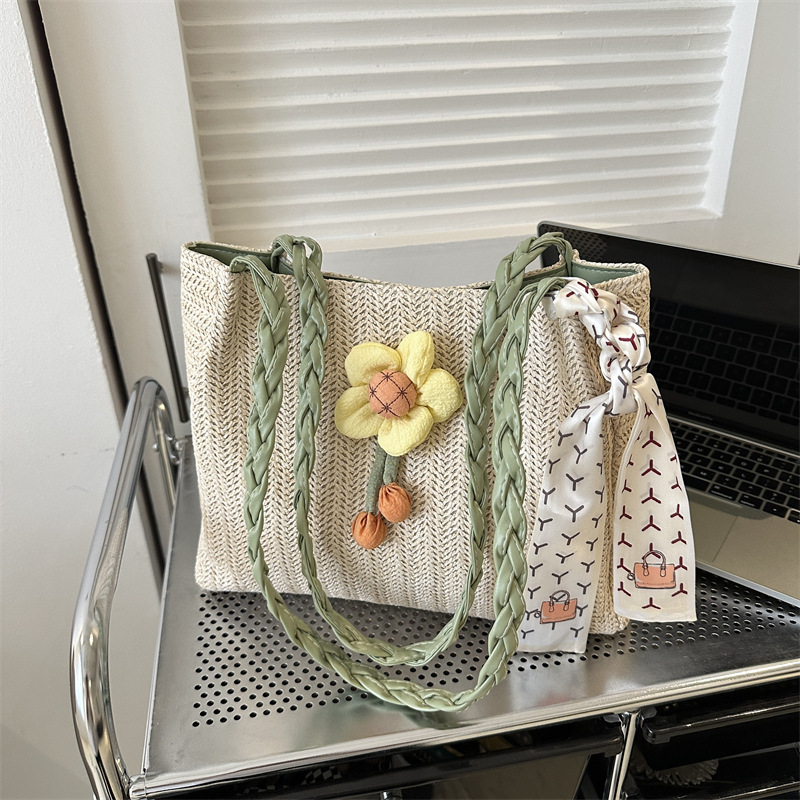 Verano nuevo estilo occidental bolsa casual paja bolso de gran capacidad 2023 verano nuevo estilo temperamento axila bolsa de mano