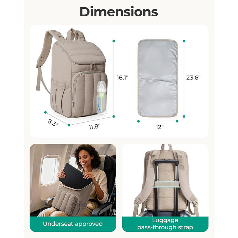 Amazon nueva bolsa de pañales de cama de dama, mochila para mamás, mochila para bebés pequeños, mochila de pañales de viaje mini ligera