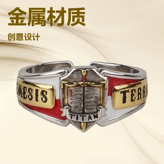 创意嘻哈4款游戏星辰铸造黑金战锤灰骑卫士戒指个性金属指环厂家