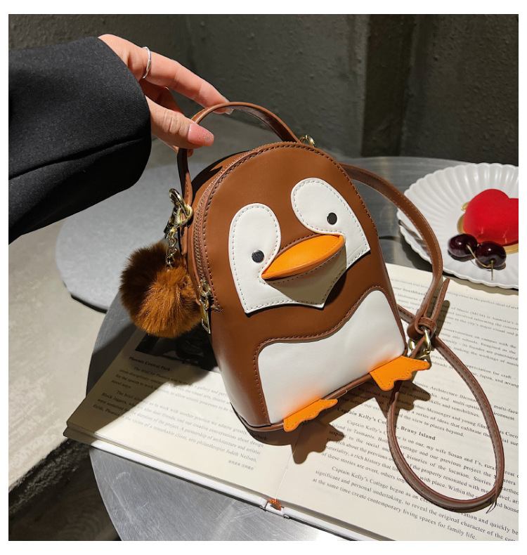 Women's Small Pu Leather Animal Fashion Fluff Ball Bucket Zipper Crossbody Bag display picture 6