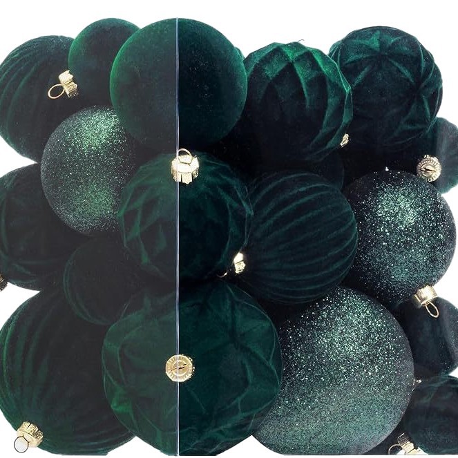 Amazon nuevo 4/6/8CM36PCS terciopelo bola de Navidad colgante anti-trituración joyería de Navidad conjunto al por mayor