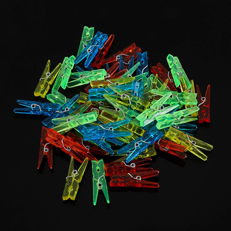 Пластиковый зажим Акрил зажим цветной мини-фото зажим для понимания переплет оптовый рождественский декоративный зажим для струнных огней
