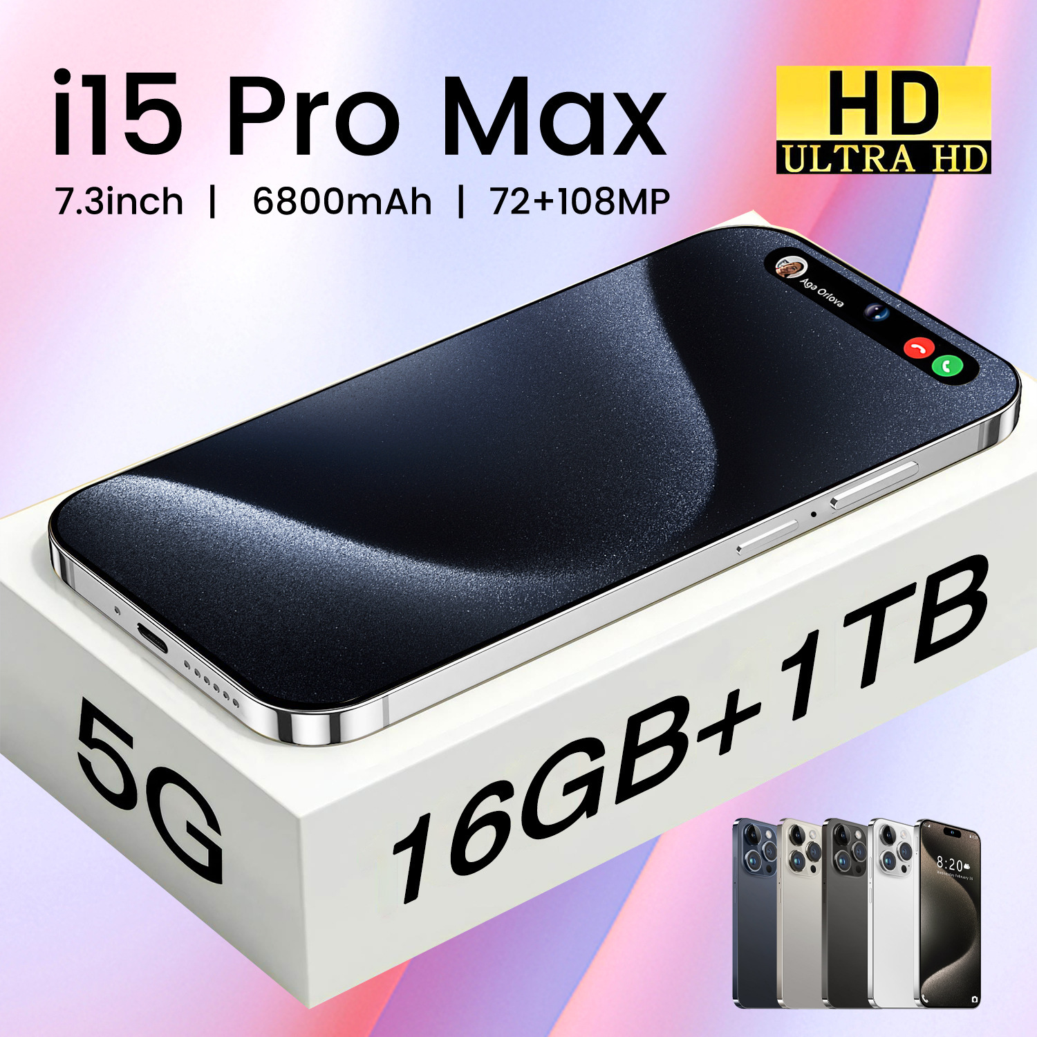 2025 Hot-Selling Cross-Border I15Promax Foreign Trade Mobile Phone 16+1t Large Memory Smart Source Factory Price European and American Version